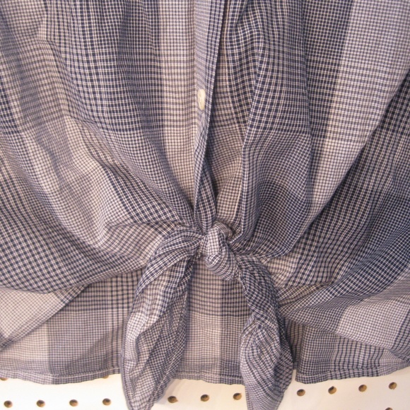 Roots Boyfriend Blue White Shirt - Picture 3 of 4